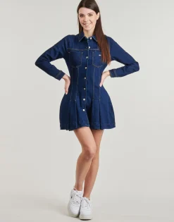 Tommy Jeans - DENIM PLEATED TRUCKER DRESS